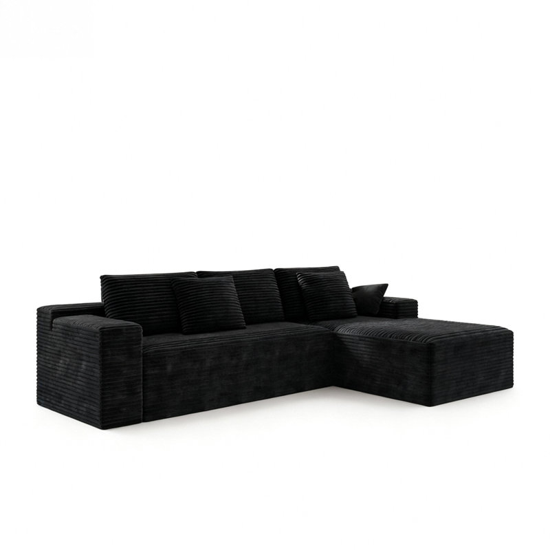 104.3'' Upholstered Sectional Sofa with Chaise, White, Right Hand Facing