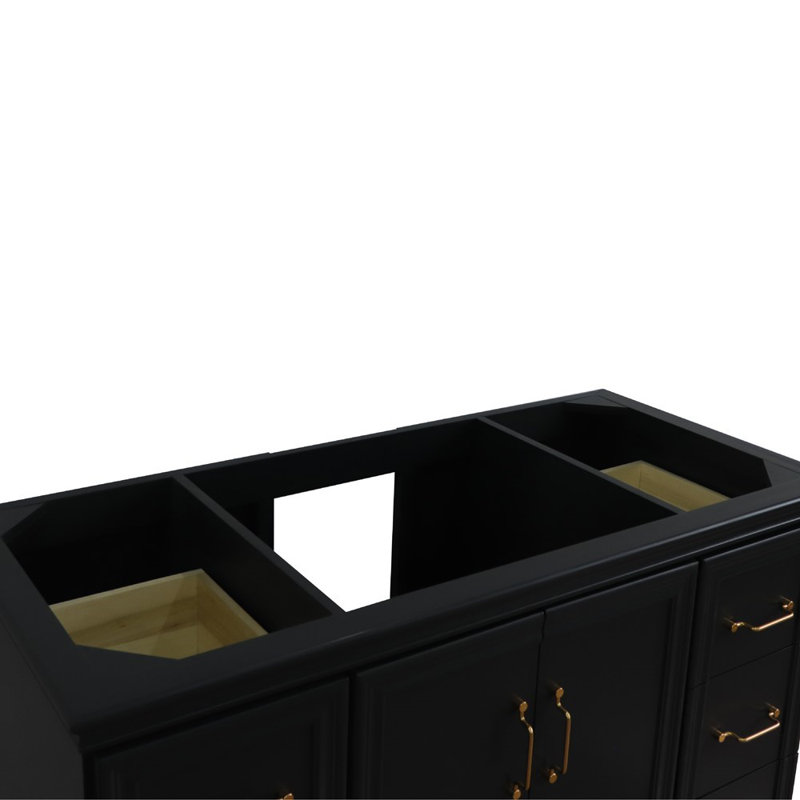 Base de meuble-lavabo simple l 48 po x P 22 po x H 35 po Gernulf, Gris foncé