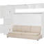 Lit double blanc et tablettes - peu encombrant, convient aux petits appartements et aux espaces de vie pratiques-286186596-286186595