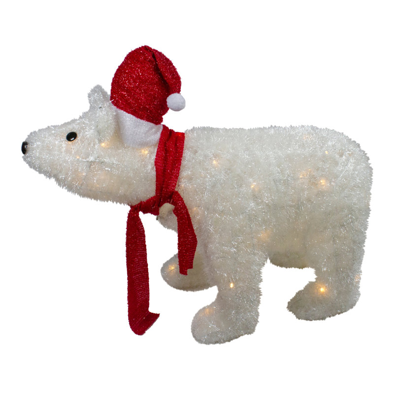 Décoration de Noël avec ours polaire illuminé 26 po