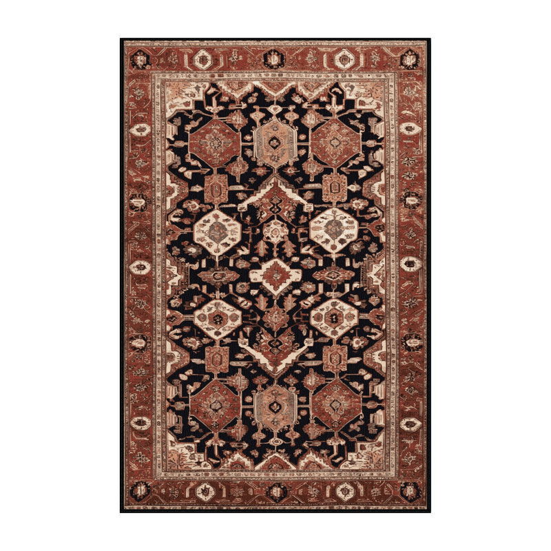 Tapis brun lavable à la machine, Rectangle 7 pi x 9 pi