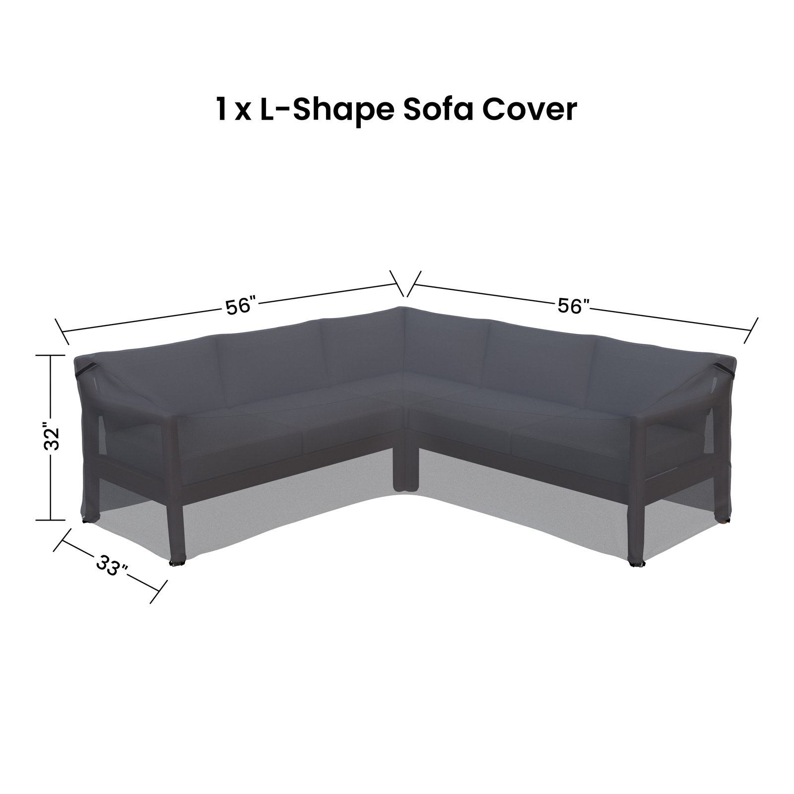 Acacia Wood L-Shape Outdoor Sofa Cover
