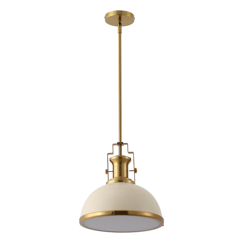 Staub 1 - Light Single Bell Pendant, 13.5" H x 13" W x 13" D, Brass Gold/Almond