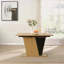 Table de salle à manger extensible de 61,81 po (46,46 po) avec rangement intégré, table en bois moderne avec structure en métal robuste et base en panneau de fibres à densité moyenne, plateau de table réglable pour la maison, la salle à manger et -111286414