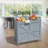Gray-Blue Outdoor Kitchen Sink Cabinet, 304 Stainless Steel, With Flexible Hose Connector, Splash Guard, Caster Wheels, Pizza Preparation Countertop.-316452210