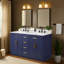 Meuble-lavabo double 54 po avec tiroirs, tablette, prise de courant et plateau en marbre d'ingénierie-1421479576-1421479579
