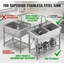 Bassin utilitaire autoportant en acier inoxydable, cuve unique extra large, robinet extractible en laiton, bassin profond pour usage commercial (restaurants, buanderies), grande capacité pour la cuisine, le garage, l'atelier, le lavage des animaux.
