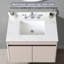 Bathroom 37 Inch Vanity Top - White Sintered Stone With 4" Backsplash, Pre-drilled Faucet Hole, Rectangular Sink, And Elegant Middle Stain-