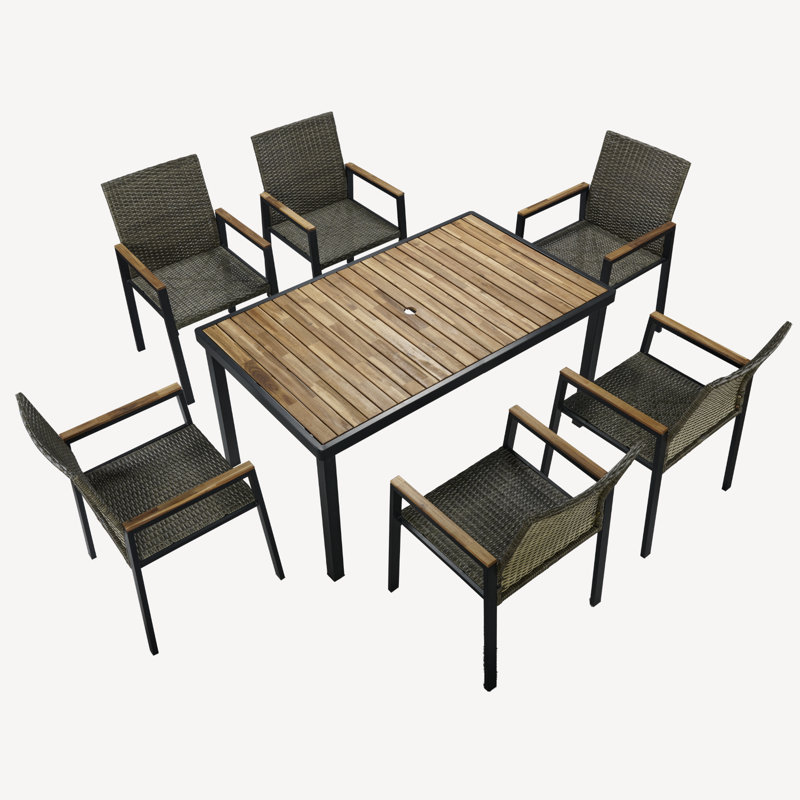 7 Pc Outdoor Patio Dining Set