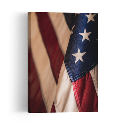 Vintage Stars And Stripes Classic Rustic Vintage Landscape Nature Wall Art Print by Tim Mossholder - Wrapped Canvas Print