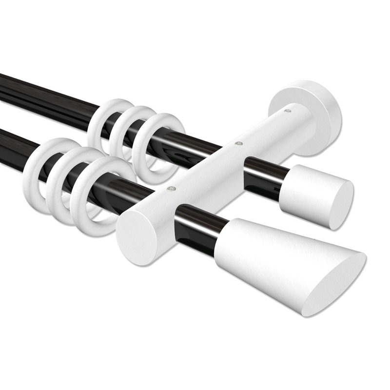 Charlemont Adjustable Double Curtain Pole, 5cm H x 480cm W x 18cm D