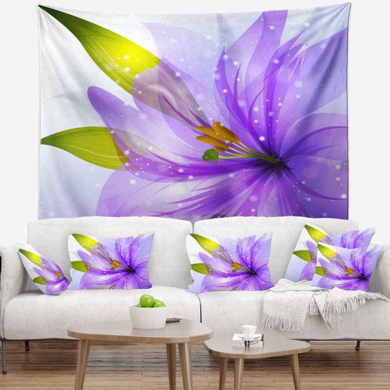 Tapisserie florale lys, H 50 po x l 60 po
