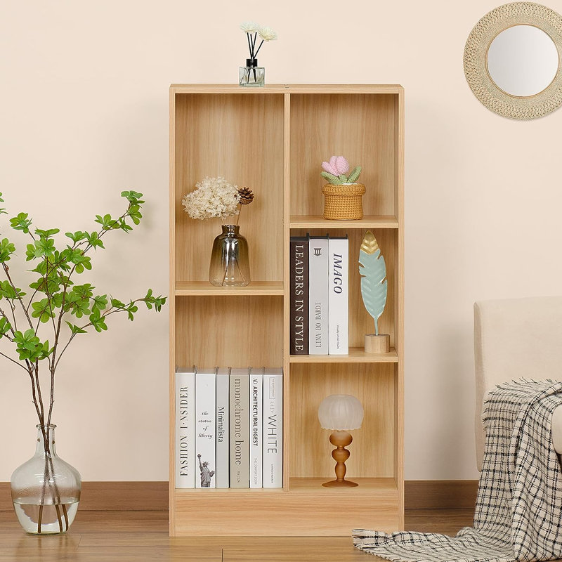 Bibliothèque Annysa, Naturel, (4 tablettes) H 41 po x l 19,68 po x P 9,56 po
