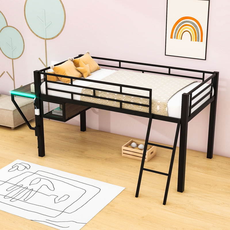 Janelyn Kids Loft Bed with Drawers, Twin