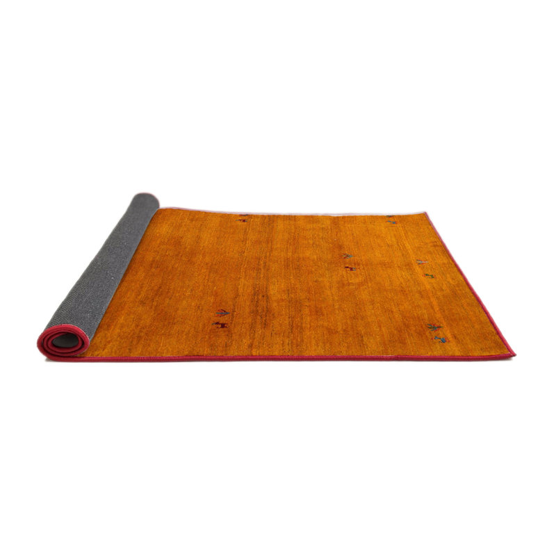 Tapis contemporain jaune, Rond 5 pi