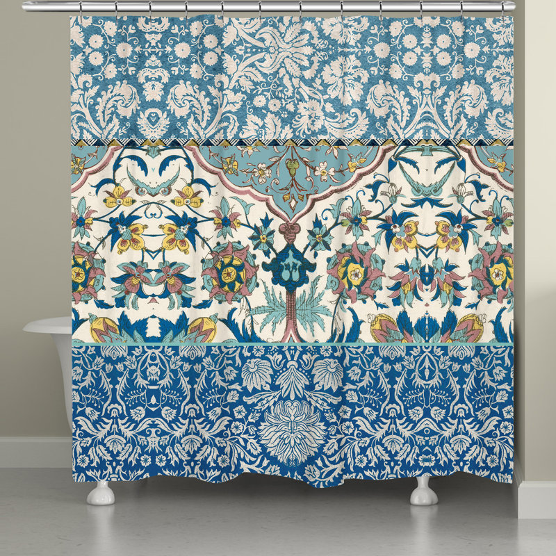 Burgess Royal Blue Bohemian Tapestry Shower Curtain