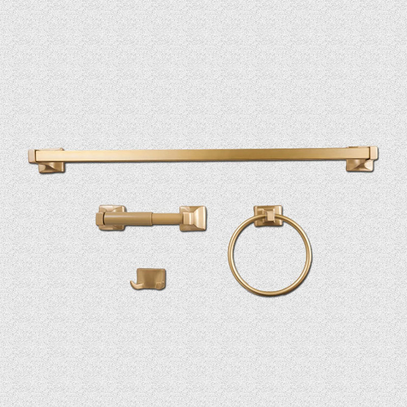 Ensemble de quincaillerie de salle de bain 4 pièces, Laiton satiné