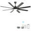 Ventilateur de plafond moderne de 66 pouces avec moteur à courant continu réversible à 6 vitesses et 8 pales avec lumière-2064284942-2064284943