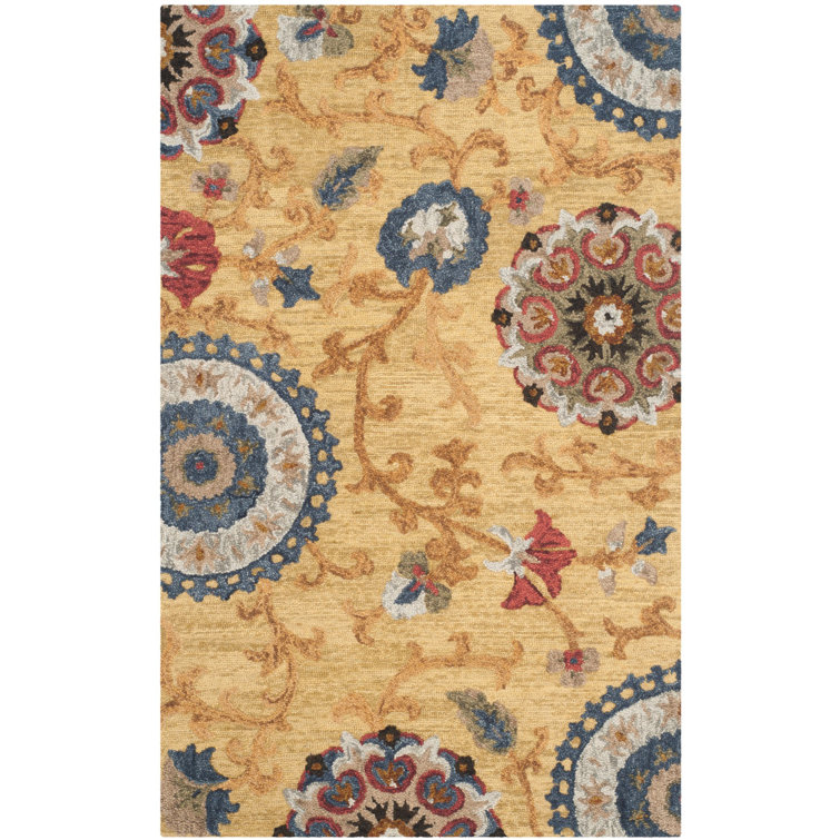 Emrick Hand Tufted Wool Floral Rug