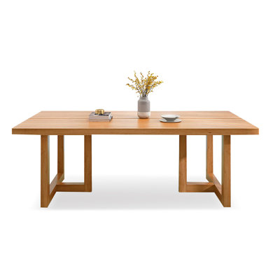 Burlywood Rectangular Solid Wood Dining Table