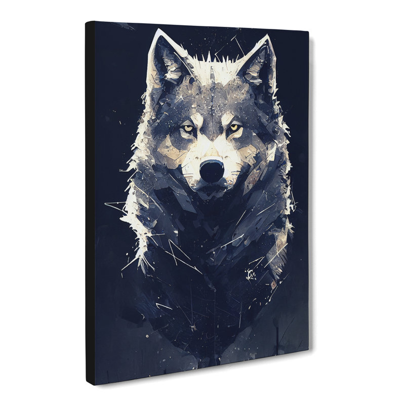 CAN-V0523-2917X Wolf Painting - Wrapped Canvas Print, 50cm H x 35cm W