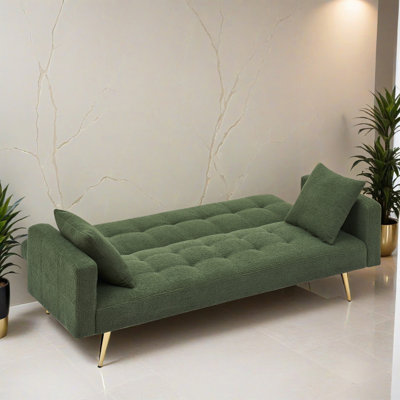 71.72" Wide Convertible Upholstered Reclining Sleeper Sofa Bed