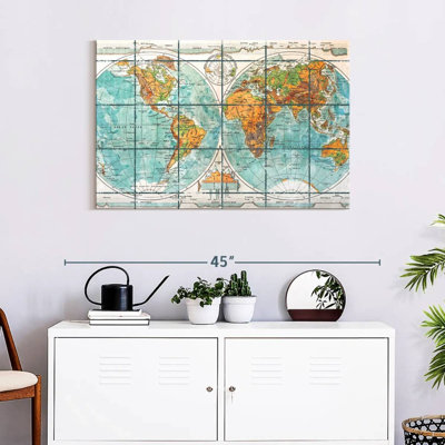 Globe terrestre carte du monde sur toile