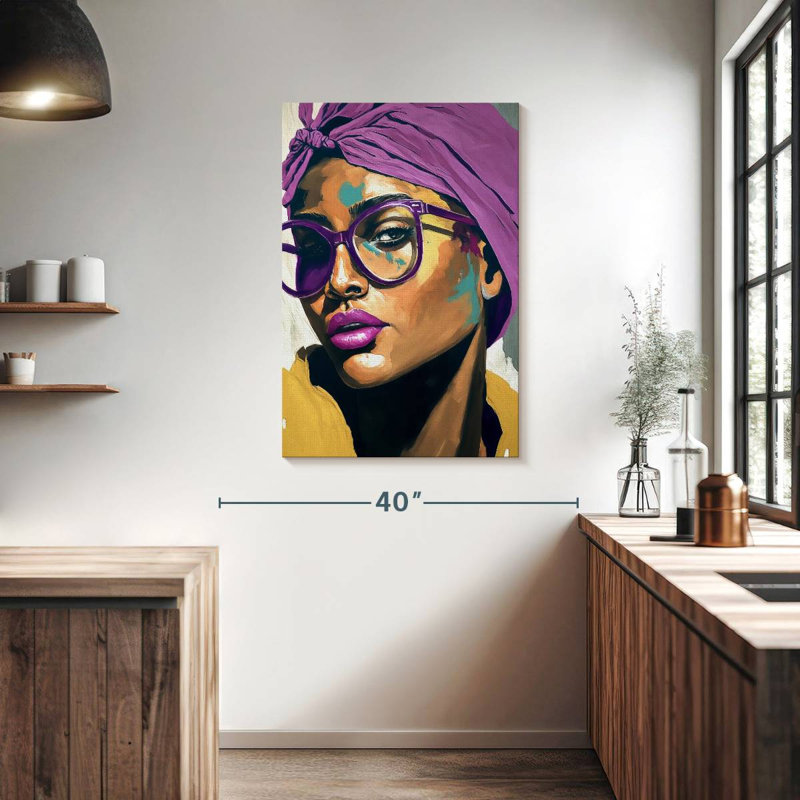 Leisha en turban mauve, H 39 po x l 26 po