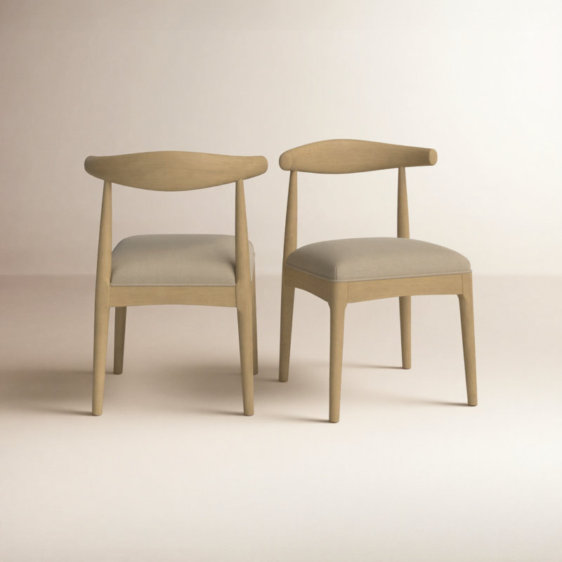 Chaise d'appoint rembourrée Ione Asheboro, Galet; lin, Frêne clair