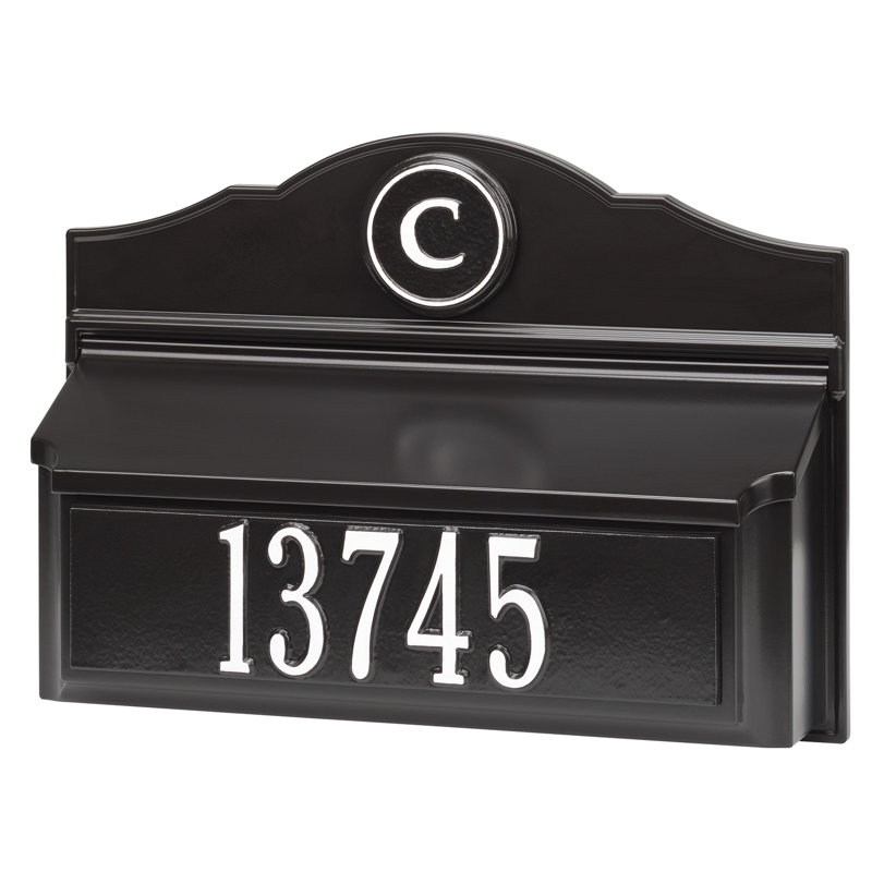 Wall Mounted Mailbox, Black/White, Yes