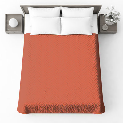 Solid Orange Quilted Bedspread All Sizes