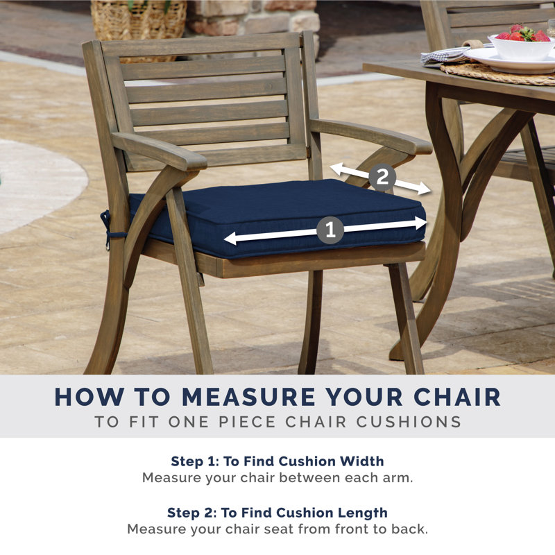 French Blue Tufted Outdoor Rocking Chair Cushion with Polyester Fill
