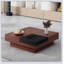 Table basse de rangement d'inspiration rétro en bois d'acacia italien, alliant élégance rétro avec fonctionnalité moderne et durabilité.