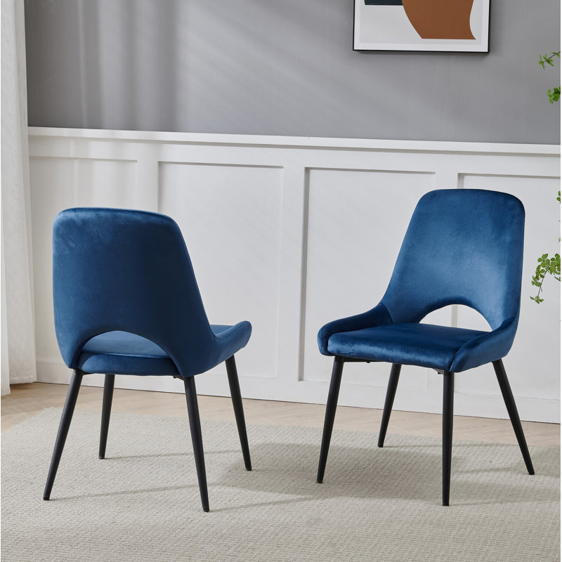 Karaya 19'' H Velvet Upholstered Side Chair, Blue