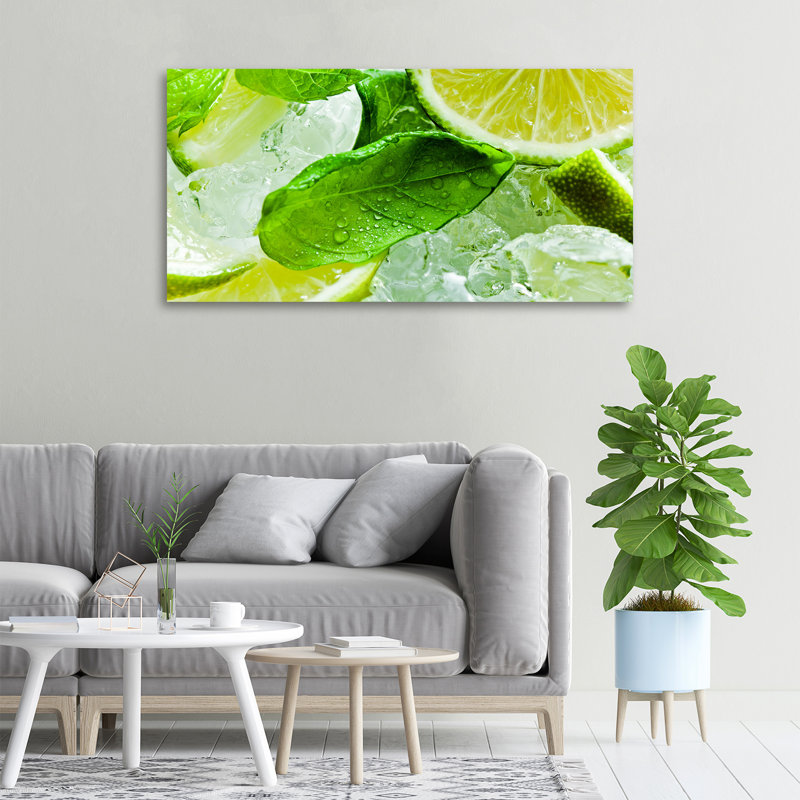 Lime With Ice - No Frame Print on Canvas