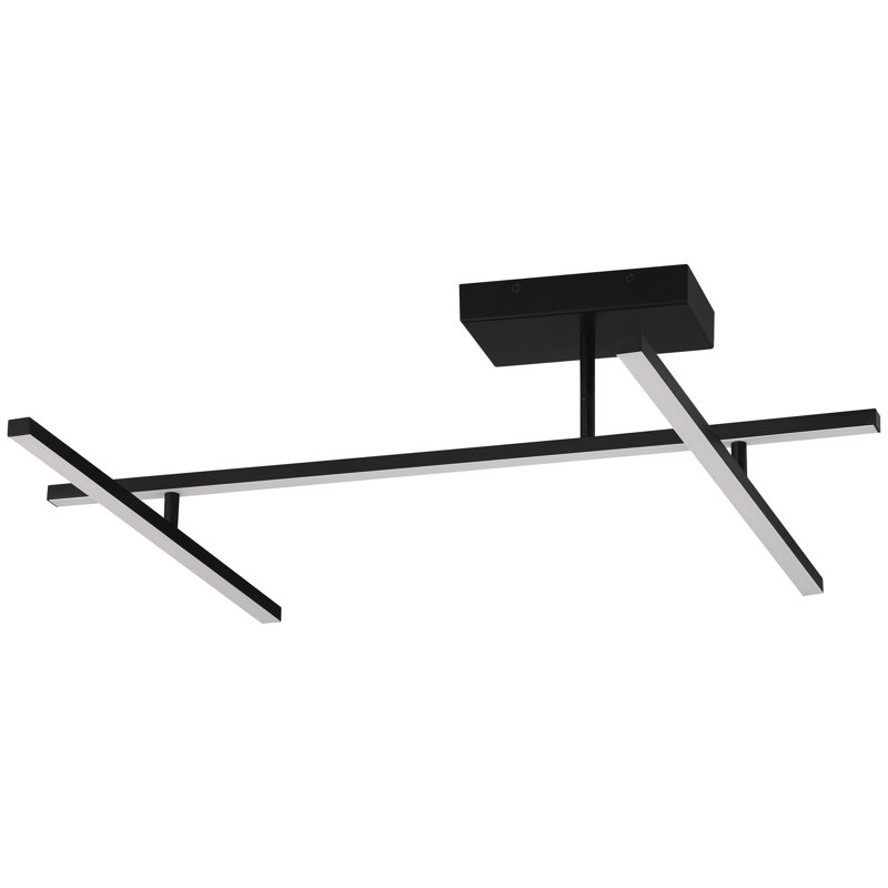 Ahleena - Adjustable LED Semi-Flush, Track - Acrylic Lens Shade - 29 W, Matte Black