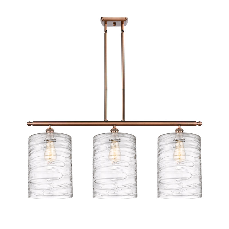 Dublin 3 - Light Pendant, Deco Swirl, Antique Copper