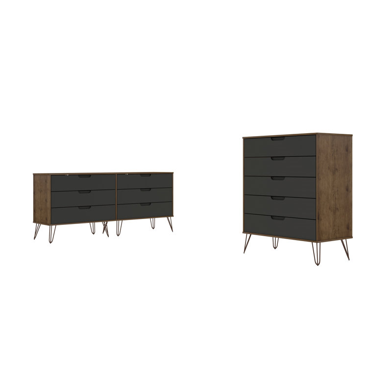 Darbie Piece Bedroom Set, Textured Gray/Brown