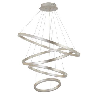 Lustre à 4 lumières DEL Korhonen en nickel brossé à intensité variable