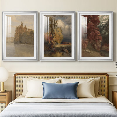 Vintage Landscape CLXVIII  -Custom Framed  Premium Print W Matt - 3 Pieces