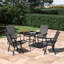 Sandra 4 - Person Patio Dining Set Umbrella Hole Included Square Table