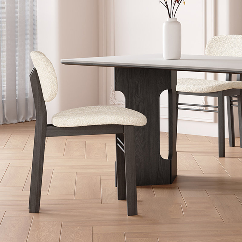 Rectangular light luxury solid wood table set, 29.52"H x 55.11"L x 31.49"W