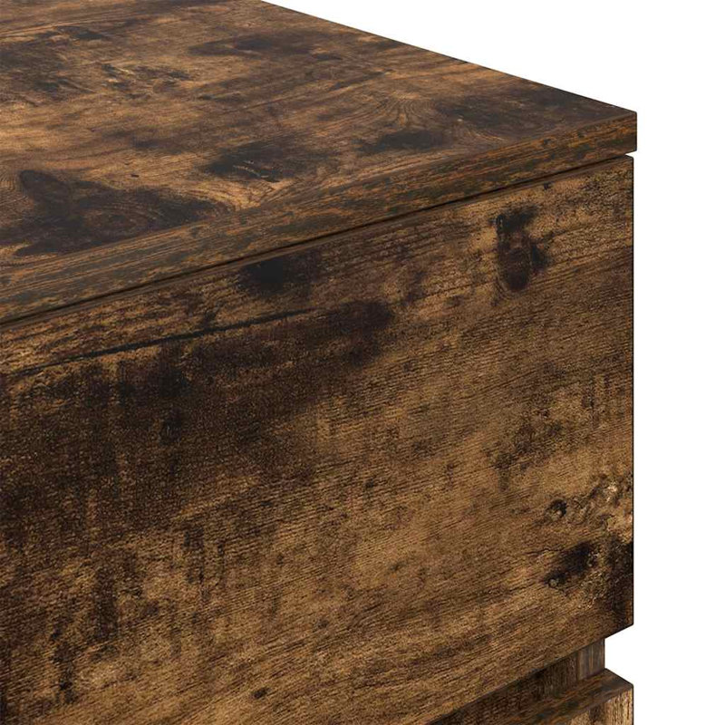 Bedside Cabinet 39X35x65 Cm Engineered Wood, Smoked Oak