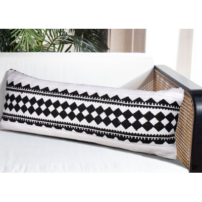 Eclectic Geometric Motif Textured Woven Cotton Blend Decorative Throw Pillow Cover