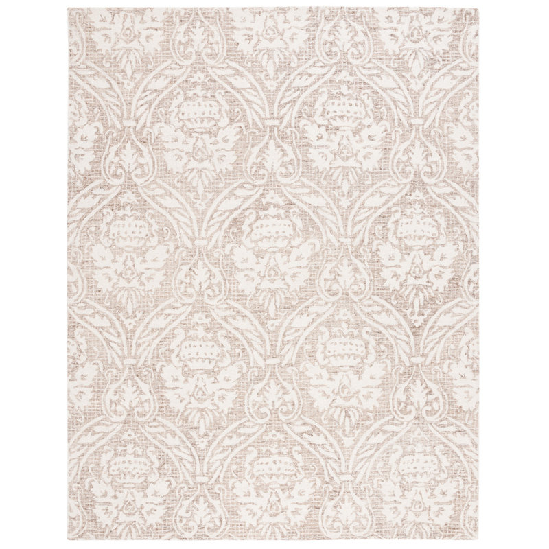 Abstract Hand Tufted Wool, Cotton Damask Rug, Rectangle 8' x 10'