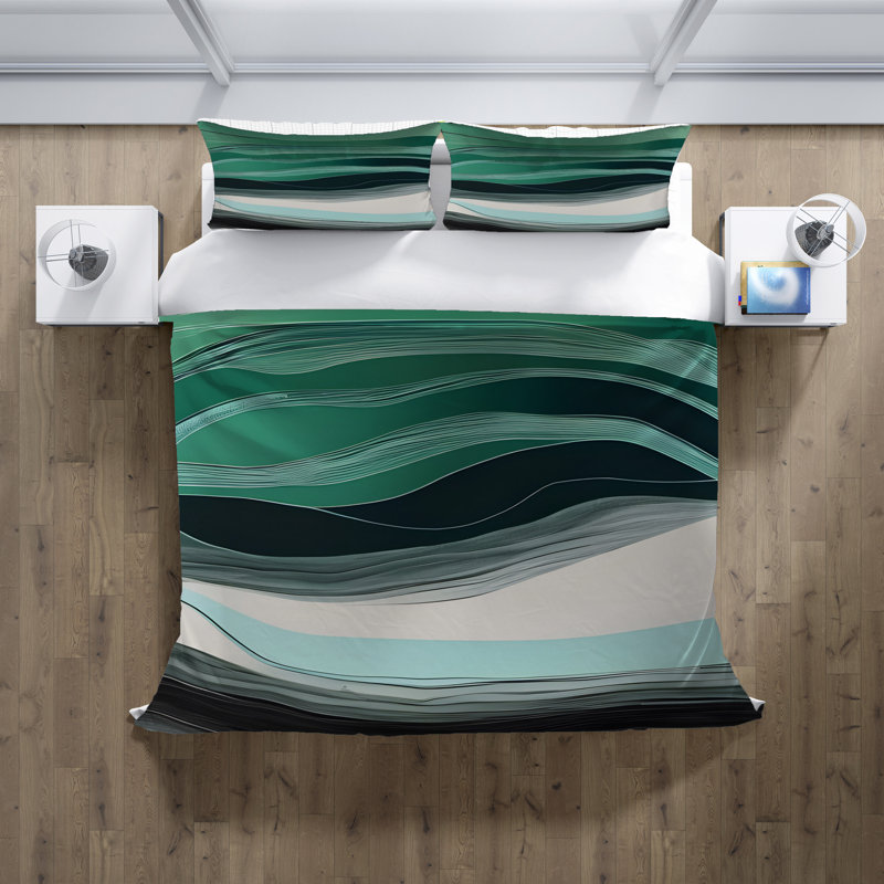 Polyester Abstract Duvet Cover, King Duvet Cover + 2 King Shams