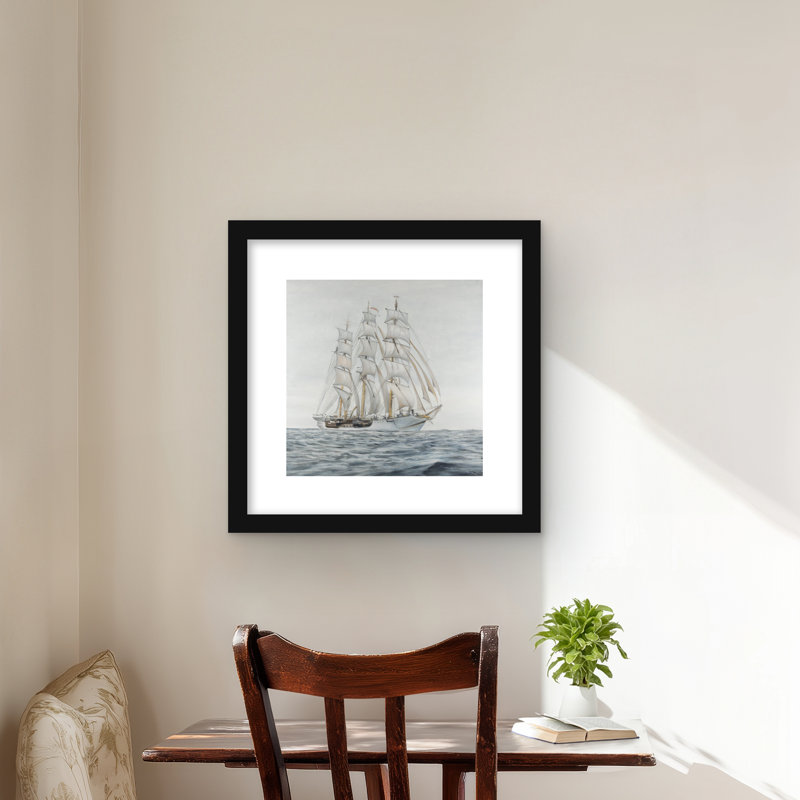 «Ship by a nuageux» - Impression sur toile encadrée