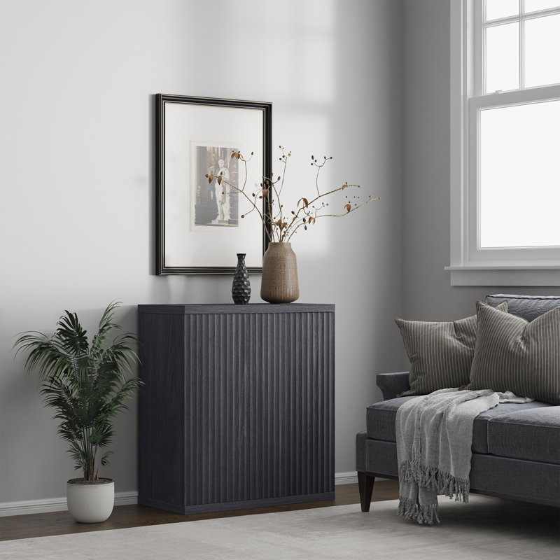 Armoire d'appoint avec tablettes réglables Cesiro, Aulne gris foncé, 1
