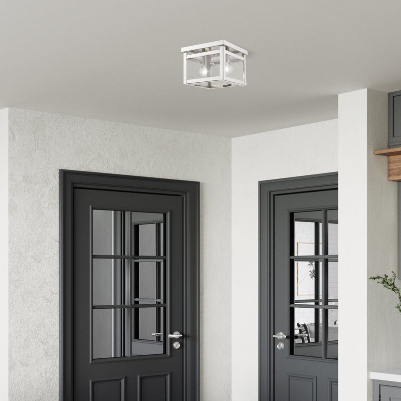 Amores Glass Flush Mount, Brushed Nickel