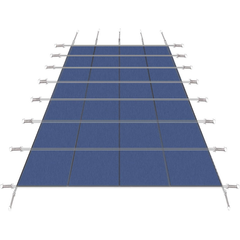 Rectangle Swimming Pool Safety Cover, Heavy-Duty Mesh Inground Pool Cover with Installation Kit, Child & Pet Proof, All-Weather Protection, 6.7m x 12.8m, Blue